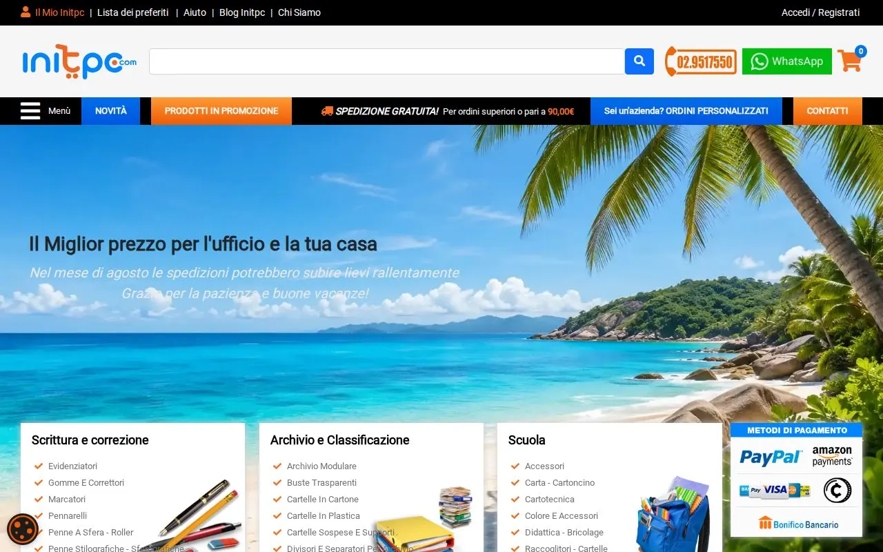 La home page di Initpc oggi